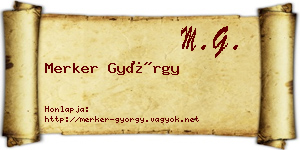 Merker György névjegykártya